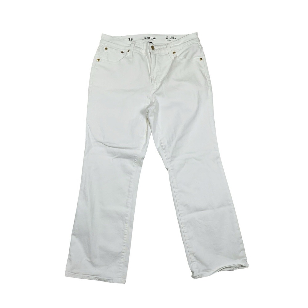 J.Crew Kickout Cropped Flare Jeans White High Rise 29 RE-03-PFD 3-8112 Grunge